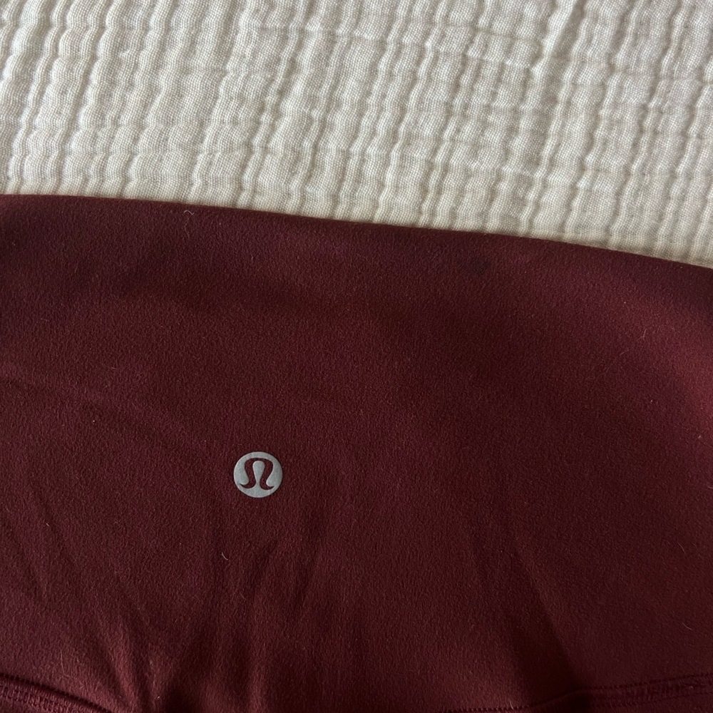 Burgundy lululemon align pants, 6, tiny imperfections